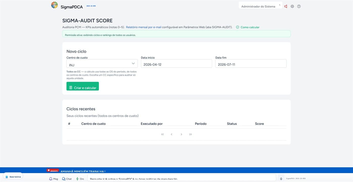 SIGMA Audit Score — SIGMA CMMS