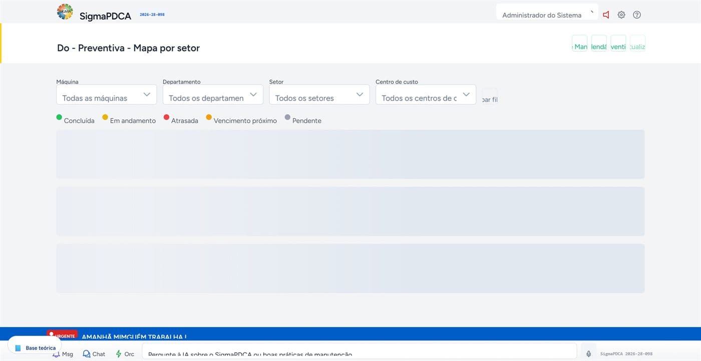 Mapa de preventivas — SIGMA CMMS